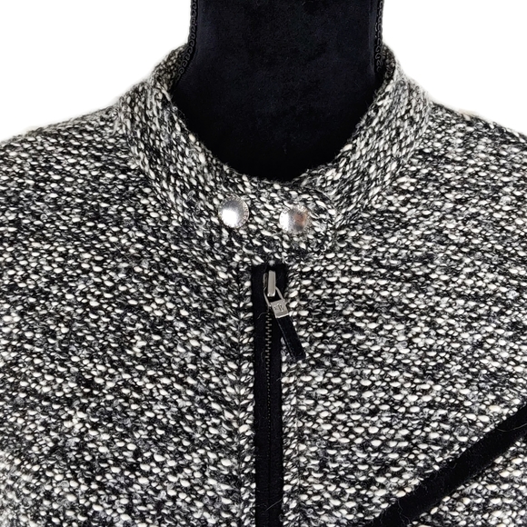 Lauren Ralph Lauren Wmns M Black & White Marled Zip Jacket - Picture 4 of 9